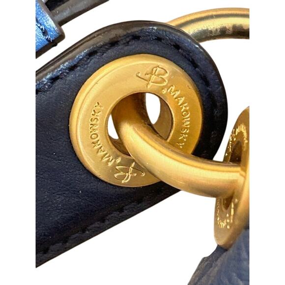 B. Makowsky Colorblock Leather Crossbody Bag – Blue, Cream & Taupe - Picture 3 of 8